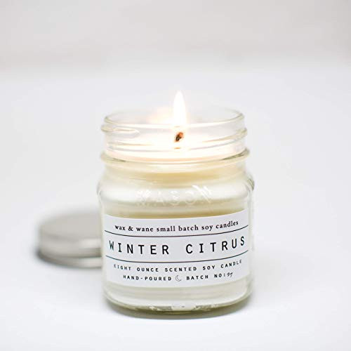 Winter Citrus Wassail 8 Oz Mason Jar Soy Christmas Candle