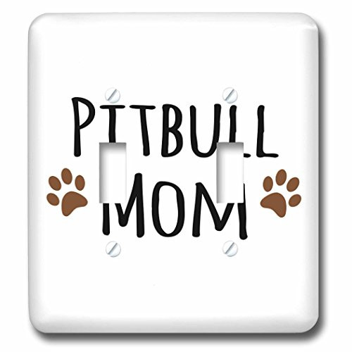3dRose lsp_154172_2 Pitbull Dog Mom Doggie by Breed Muddy Brown Paw Prints Doggy Lover Proud Pet Owner Mama Love Light Switch Cover