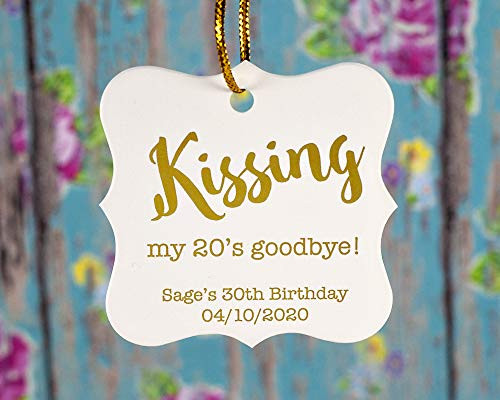 Kissing My 50_s Goodbye Foiled Birthday Party Favor Tags -FS-297-F-