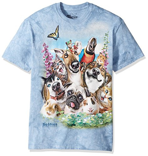 The Mountain Pet Selfie Adult T-Shirt  Blue  XL