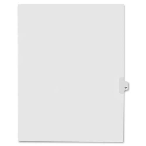 Kleer-Fax 90000 Series Numerical Side Tab Index Divider Printed 67 - 25 Tab-s- Set - 8.5inch  x 11inch  - 25