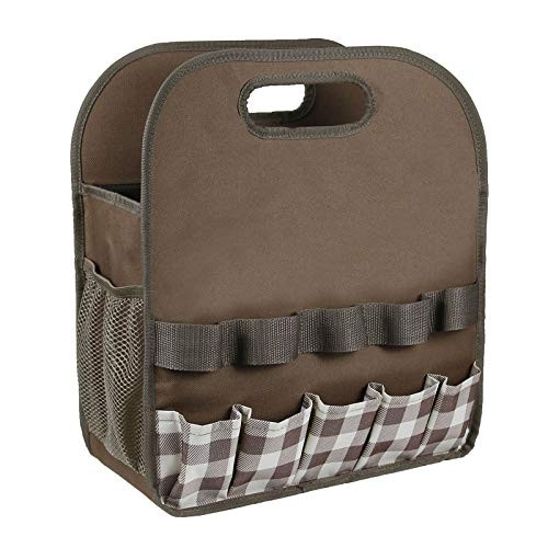 MOOBOM Garden Tool Bag Garden Tool Storage Bag Heavy Duty Gardening Storage Tote Garden Tools Organizer with Mesh Pockets for Indoor and Outdoor Gardening-Tools NOT Included-