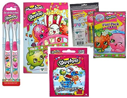 Shopkins Toothbrushes  Coloring Book  Jumbo Game Play Cards Plus Grab n Go Play Pack Bulk Packages