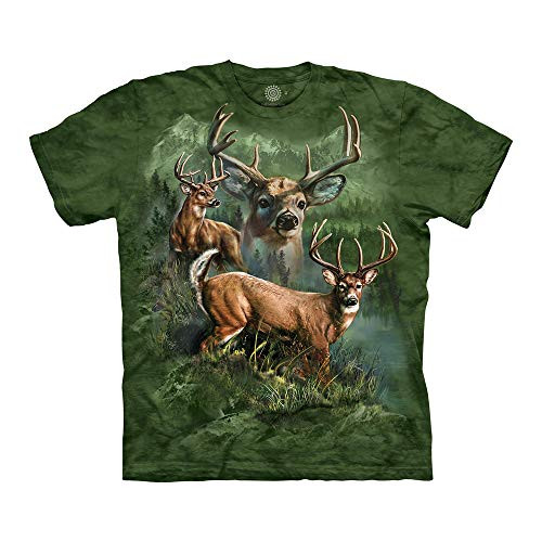 The Mountain Deer Collage Adult T-Shirt  Green  XL The Mountain Deer Collage Adult T-Shirt  Green  XL