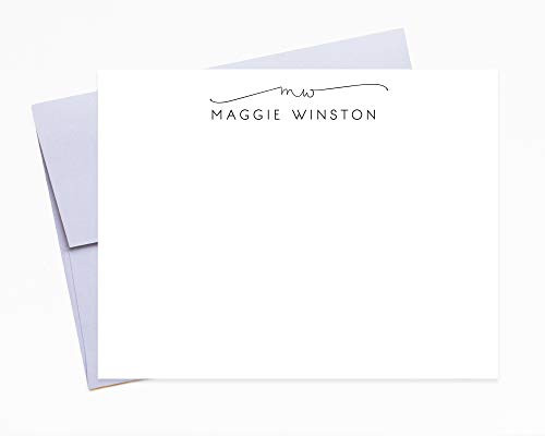 Monogram Stylish Personalized Stationery Note Cards with Envelopes