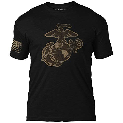 7.62 Design USMC Eagle Globe  and  Anchor Men_s T-Shirt XX-Large Heather Black