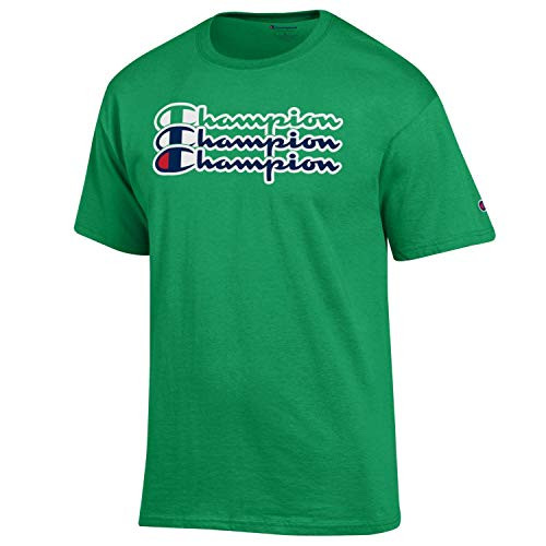 Champion Men_s Classic Jersey Script Cotton T-Shirt-Kelly Green Champion Script 3 Peat-XL