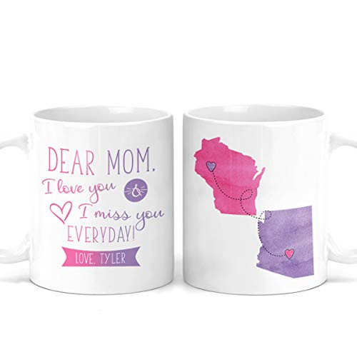 Personalized Long Distance Mother_s Day Mug - Dear Mom - Gift For Mom - Mom Present - Coffee - Personalize - Birthday Gift - Mothers Day Gifts - From Daughter - Customized - M0479
