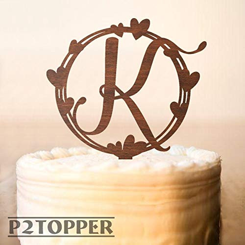 659ParkerRob Wedding Cake Topper Cake Topper S for Wedding Rustic Cake Topper Initial Cake Topper Monogram Cake Topper Sletter Cake Topper Initial