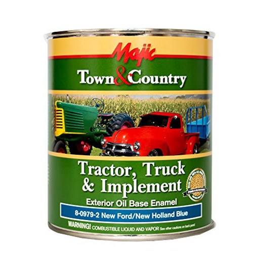 Majic Paints 8-0979-2 Town  and  Country Tractor  Truck  and  Implement Oil Base Enamel Paint  1-Quart  New Ford N.H. Blue