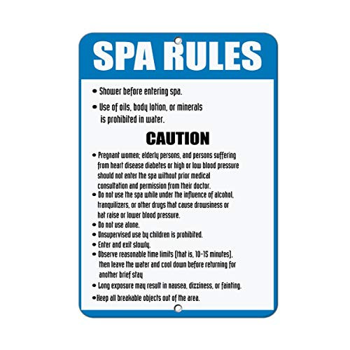 Warning Sign Do_S Don T_S Inside Spa Follow Rules Activity Sign Road Sign Business Sign 12X16 Inches Aluminum Metal Tin Sign