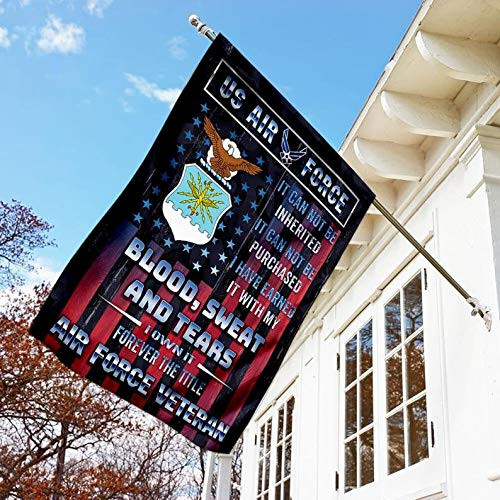 43LenaJon Air Force Veteran Flag  Proud U.S Air Force Veteran  Forever The Title Air Force  Military  USAF Garden and House Flag