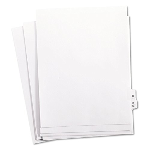 Kleer-Fax 80000 Series Numerical Side Tab Index Divider Printed EXHIBIT 70 - 25 Tab-s- Set - 8.5inch  x
