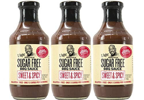 G Hughes Sugar Free Sweet  and  Spicy BBQ Sauce 18 oz -3 Pack-