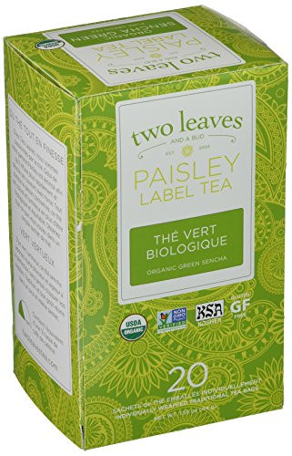 TWO LEAVES AND A BUD Paisley Organic Sencha Green Tea 20 Bag  0.02 Pound
