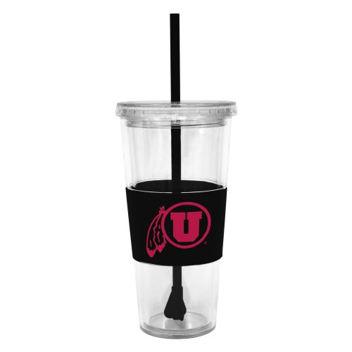 Boelter Brands NCAA Utah Utes Insulated Tumbler with Rubber Sleeve and Stir Straw, 22-ounce Boelter Brands NCAA Utah Utes Insulated Tumbler with Rubber Sleeve and Stir Straw, 22-ounce