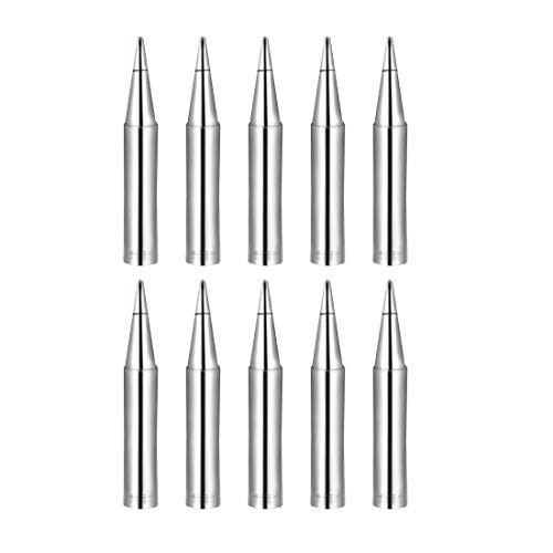 uxcell Soldering Iron Tips 4mm x 6.5mm Flat Edge Replacement for Solder Station Tip 900M-T-0.8D Silver 10pcs