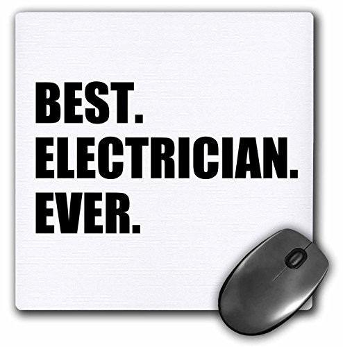 3D Rose"Best Electrician EverFun Gift for Electronics JobBlack Text" Matte Finish Mouse Pad - 8 x 8" - mp_184995_1