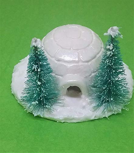 Miniature Christmas village  Winter Fairy Garden Igloo with Pine Trees.