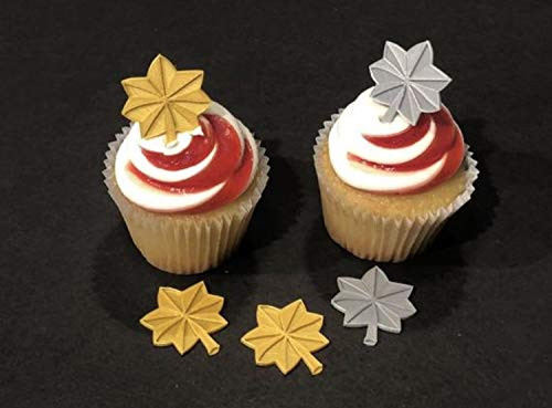 Major Oak Leaf Cupcake Toppers -1 Doz-  LTC Lt Colonel Cupcake Toppers -1 Doz-