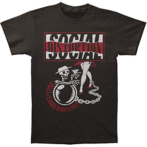 Social Distortion Ball and Chain Tour Fitted Jersey tee -2XL-