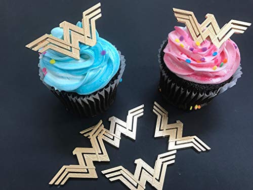 Wonder Woman Cupcake Toppers -1 Doz- Super Hero Cupcake Toppers