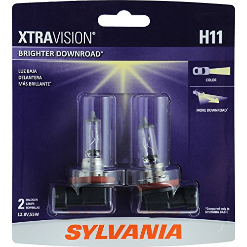 SYLVANIA H11 XtraVision Halogen Headlight Bulb, (Contains 2 Bulbs)