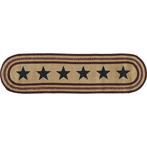 VHC Brands Americana Primitive Tabletop & Kitchen - Potomac Tan Stencil Stars Jute Runner, 13" x 48" VHC Brands Americana Primitive Tabletop & Kitchen - Potomac Tan Stencil Stars Jute Runner, 13" x 48"