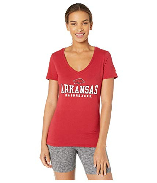 Champion College Arkansas Razorbacks University V-Neck Tee Cardinal 2 XS Champion College Arkansas Razorbacks University V-Neck Tee Cardinal 2 XS