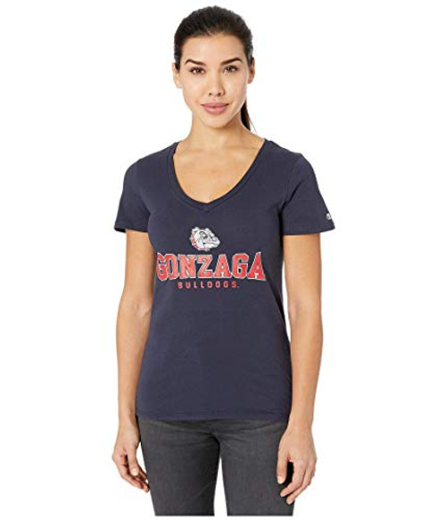 Champion College Gonzaga Bulldogs University V-Neck Tee Navy 4 XS