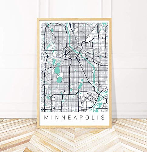 Minneapolis Map Art Print - Map of Minneapolis Minnesota - Wayfinder Creative