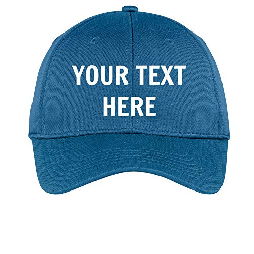Custom Hat Add Your Own Text Embroidered Adjustable Size Baseball Cap Dawn Blue