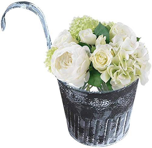 Hanging Planters Casol 3 pcs Metal Iron Hanging Flower Pots Garden Pots Balcony Planters Metal Bucket Flower Holders