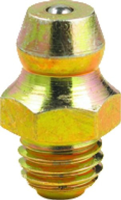 Lumax LX-3007 Gold/Silver 1/4"-28 Taper Thread (SAE-LT) Straight 0.54" Long Grease Fitting, (Pack of 100)