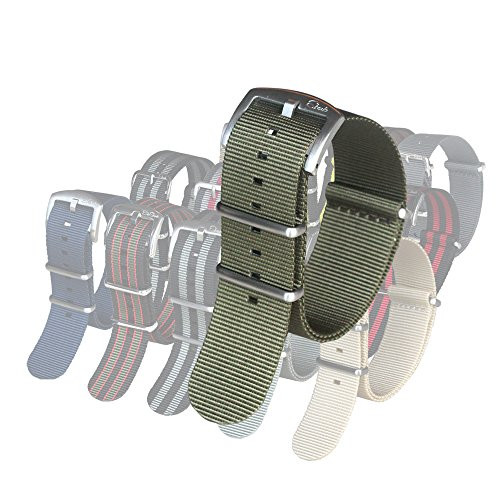 BluShark The Original Premium Nylon Watch Strap 18mm Army Green