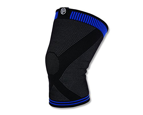 Pro-Tec Athletics 3D Flat Premium Knee Sleeve, Black/Blue, Medium
