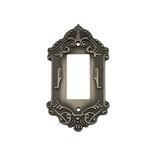 Nostalgic Warehouse 719797 Victorian Switch Plate with Single Rocker, Antique Pewter