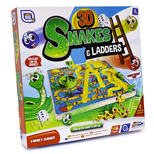 zuoshini Snake Toy Ladder Board Game 3D Snakes N Ladders Kids Classic Board Game Snake Board Game Toy with Ladder Traditional Family Toy Fun Gift for Kids