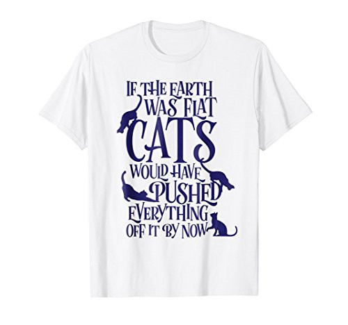 Flat Earth Cat Theory graphic funny earth day t-shirt