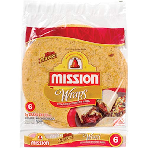 Mission  Sun-Dried Tomato  and  Basil Wraps  6 Count  15oz Package -Pack of 4-