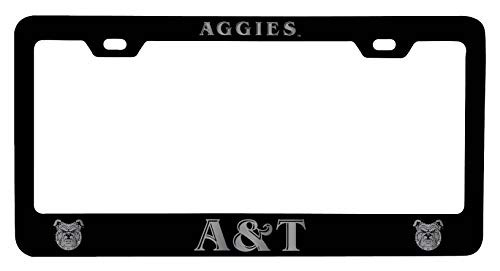 R and R Imports North Carolina A and T State Aggies Laser Engraved Metal License Plate Frame Black