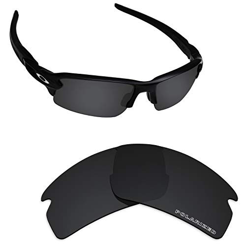 Alphax Stealth Black Optimized Polarized Engraved Replacement Lenses for Oakley Flak 2.0 OO9295