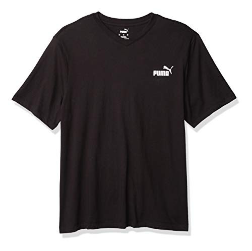 PUMA Men_s Essentials Plus V Neck TEE  Cotton Black  XL