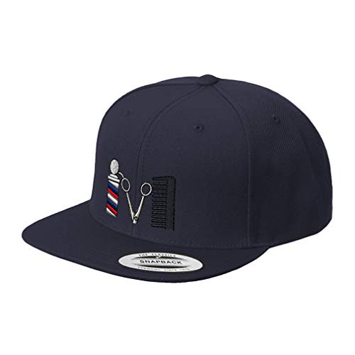 Custom Snapback Hats for Men and Women Barber Logo Embroidery Acrylic Flat Bill Baseball Cap Navy Design Only Custom Snapback Hats for Men and Women Barber Logo Embroidery Acrylic Flat Bill Baseball Cap Navy Design Only