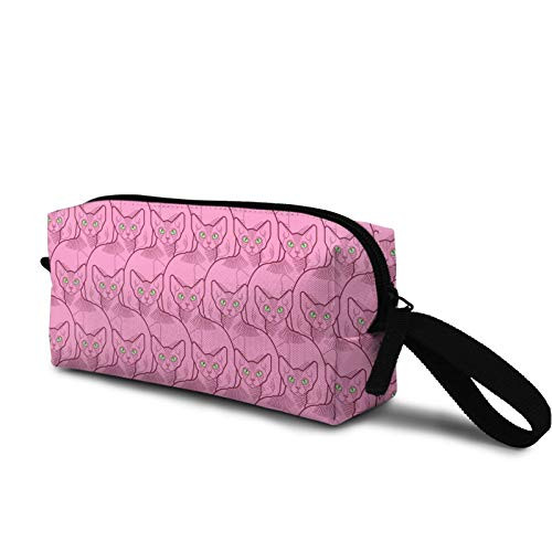 Sphynx cat pattern Cosmetic Bag Durable Travel Makeup Bag Pouch Organizer Gift for Women Girls Sphynx cat pattern Cosmetic Bag Durable Travel Makeup Bag Pouch Organizer Gift for Women Girls