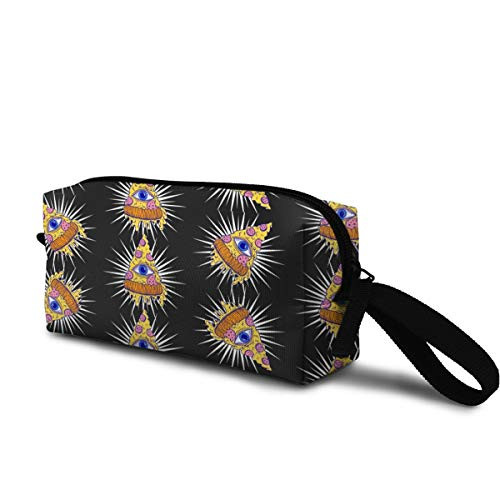 HFdAK.t Pizza with an Eye Cute Cosmetic Bag Travel Makeup Pouch Portable Organizer Bag for Women Girls