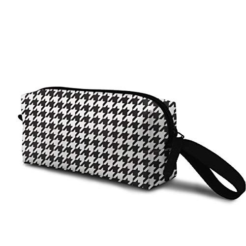 HFdAK.t Houndstooth Pattern Durable Cosmetic Bag Travel Makeup Pouch Portable Organizer Bag for Women Girls