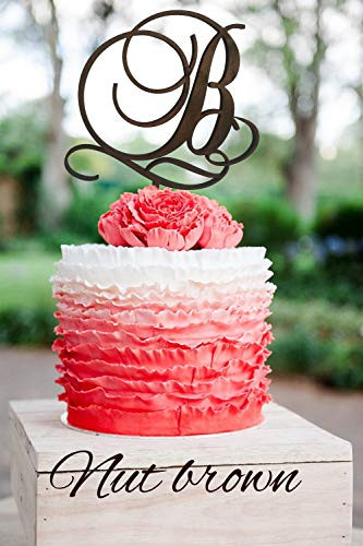 Letter b cake topper initials Wedding Cake Topper Cake topper b Cake Topper Monogram wood Personalized Cake Topper Gold Monogram Letter L S