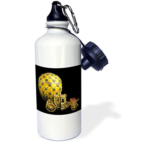 3dRose wb_568_1"Picturing Faberge Egg Coronation" Sports Water Bottle, 21 oz, White