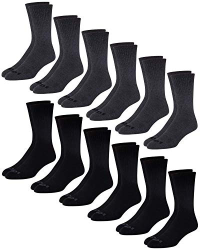 AND1 Men_s Athletic Arch Compression Cushion Comfort Crew Socks -12 Pack-  Size Shoe Size  6-12.5  Black Gray